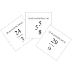 Zusatzkarten für das Rechen-Würfelspiel - Brüche und gemischte Zahlen umwandeln