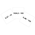 Zusatzkarten für das Rechen-Würfelspiel - Dezimalzahlen */: 10, 100, 1000