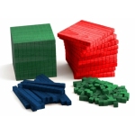 Dienes-Material Grundschulsatz aus RE-Wood® in Montessorifarben im Karton