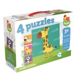 4 in 1 Puzzle "Wilde Tiere"