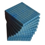 Dienes-Hunderterplatten aus RE-Wood®, 5 Stück, blau