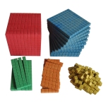 Dienes-Material Grundschulsatz aus RE-Wood®, farbig in Kunststoffbox